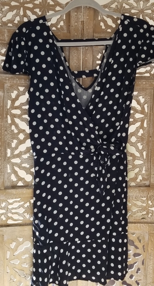 Xhilaration polkadot dress, black with white dots - Picture 1 of 4